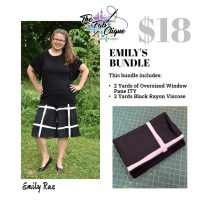 Emily's Bundle (#2): 2y Oversized Window Pane ITY & 2y Black Rayon Viscose